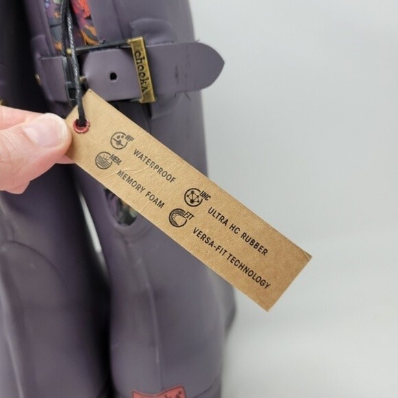 NWOB Chooka's Versa Prima Wide Calf Mulberry Rainboots 6 - Picture 7 of 8